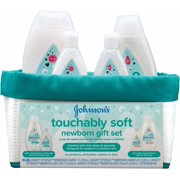JOHNSON'S Touchably soft Newborn Baby Gift Set, Baby Bath & Skincare for Sensitive Skin, 5 Item (Pack of 2)