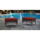 image 1 of Hanover San Marino Ottoman Set with 2 Woven Ottomans with Cushions in Red