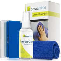 GreatShield LCD Touch Screen Cleaning Kit with Microfiber Cloth, Brush, Cleaner Wipes Spray Solution for Laptops, PC monitors, Smartphones, Tablets, iPhone, iPad, LED, TVs, DSLR Cameras, Camcorders