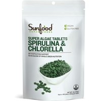 Sunfood Superfoods Spirulina & Chlorella Super Algae Tablets, 4 oz
