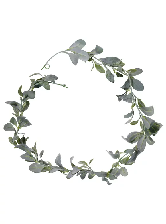 5 feet Artificial Silk Frosted Green Lambs Ear Everyday Garland, by Mainstays