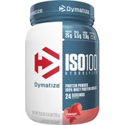 Dymatize ISO100 Hydrolyzed Whey Isolate Protein Powder, Strawberry, 1.6 lb