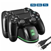 PS4 Controller Charger Charging Station, Dual Shock 4 Controller Charger Playstation 4 Twin Charge Docking Station for Sony PS4/Pro/PS4 Slim Controller - Black