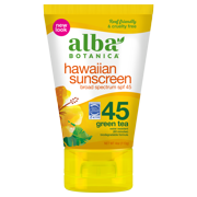 Alba Botanica Hawaiian Sunscreen Lotion, Green Tea, SPF 45, 4 oz
