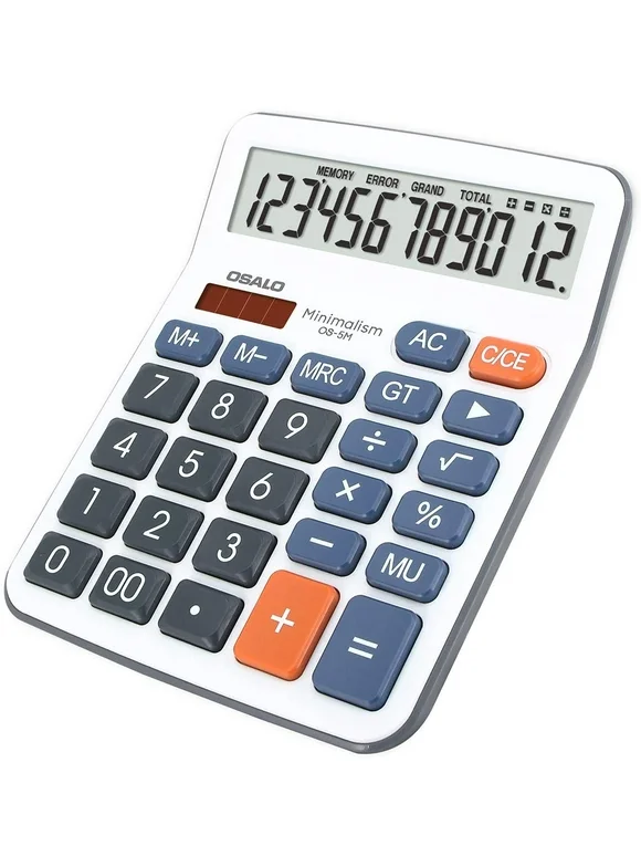 OSALO Calculator Large Buttons Extra Big Display 12 Digit Office Desktop Calculator (OS-5M)