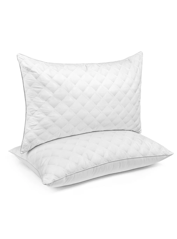 Bed Pillows for Side Sleeper Queen Size Pillows for Bed Set of 2 Cooling Hotel Gusseted Pillows for Sleeping Down Alternative Filling Luxury Soft Supportive Plush Pillows 2 Pack 20 x 30 Inches