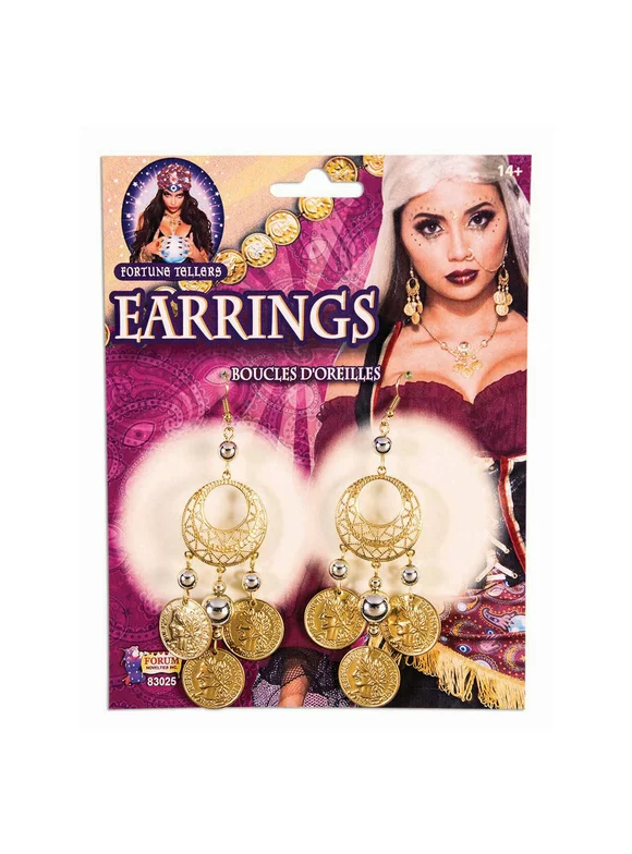 Halloween Fortune Teller - Coin Earrings - Gold