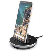 Google Pixel 2 XL/3/4/5 Desktop Charging Dock - Encased USB C Charger Stand - Fast Charge Compatible (Aluminum/Black)