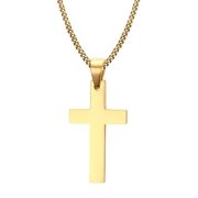 Stainless Steel Cross Pendant Chain Necklace for Men Women Jewelry Gift HFON