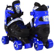 Scale Sports Adjustable Blue Quad Roller Skates For Kids Medium Sizes