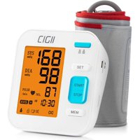 Upper Arm Blood Pressure Monitor Automatic BP Machine & Pulse Rate Indicator Accurate Monitoring Meter 2x120 Memory 3 Color LCD Backlit Display w/ Wide-Range Cuff- Home Office Travel Parents Pregnancy