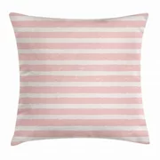 Kids Throw Pillow Cushion Cover, Paint Brushstrokes in Horizontal Direction Pastel Color Pattern for Girls Kids, Decorative Square Accent Pillow Case, 18 X 18 Inches, Blush Baby Pink, by Ambesonne