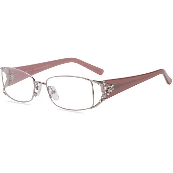 Luxe Women's Rectangular Eyeglasses, WLO317, Blush, 53-17-135
