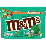 M&M'S Mint Dark Chocolate Candy Sharing Size, 9.6 Oz. Bag