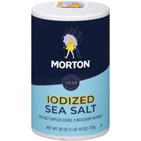 Morton All-Purpose Iodized Sea Salt – Textured Sea Salt for Cooking & Baking, 26 Ounce