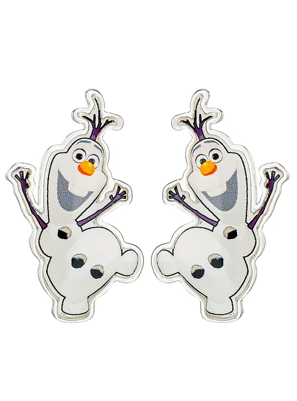 Disney Frozen Olaf the Snowman Female Child Silver Plated Stud Earrings