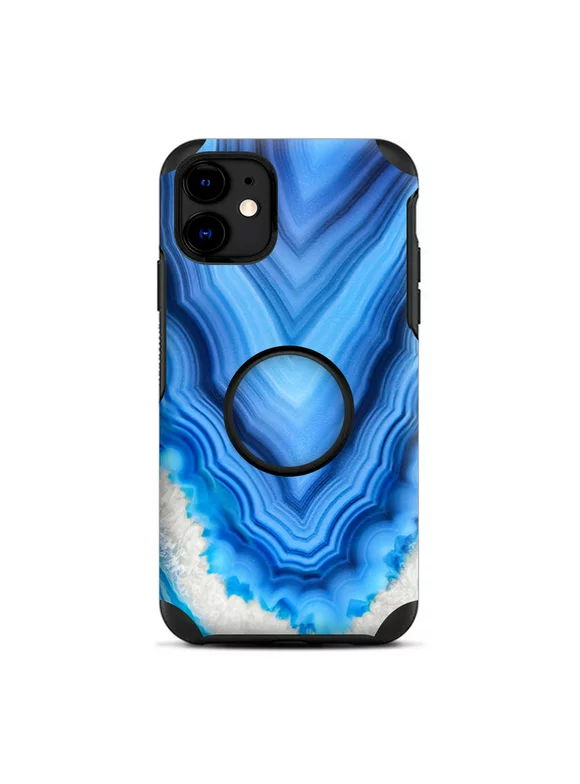 Skin for Otterbox Otter Pop PopSockets Symmetry Case for iPhone 11 Skins Decal Vinyl Wrap Stickers Cover - Crystal Blue Ice Marble