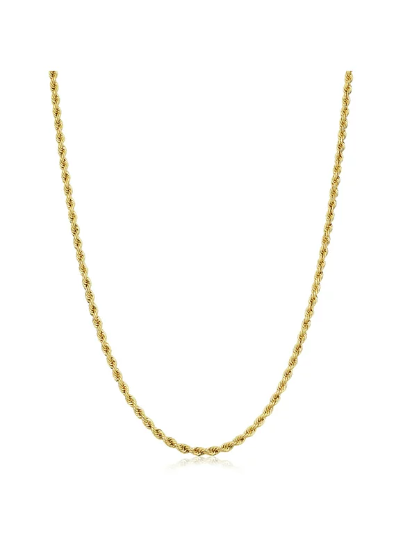 Solid 14k Yellow Gold Filled Rope Chain Necklace (2.1 mm, 18 inch)