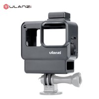 Ulanzi V2 Vlog Case Action Camera Housing Shell Vlogging Cage Frame with Cold Shoe Mount for GoPro Hero 7 6 5 Black for External Microphone & Pro 3.5mm Mic Adapter