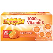 Emergen-C Vitamin C 1,000 mg. Super Orange Flavor Drink Mix, 90 Packets