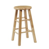 Mainstays Fully Assembled Natural Wood Bar Stool, Multiple Heights