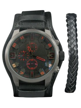 George Men's Analog Cuff Watch with Bracelet Accessory