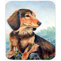 9.5 x 8 in. Dachshund chocolate and tan Long Haired Mouse Pad, Hot Pad or Trivet
