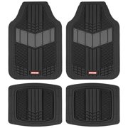 Motor Trend Gray DualFlex Two-Tone Rubber Car Floor Mats for Automotive SUV Van Truck Liners - Channel Drainer All Weather Protection