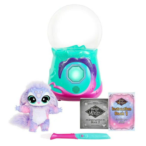Magic Mixies Sparkle Magic Crystal Ball with Exclusive Interactive 8 inch Sparkle Plush Toy and 80+ Sounds and Reactions, Electronic Pet, Ages 5+