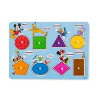 Melissa & Doug Disney Mickey Mouse Shapes and Colors Wooden Peg Puzzle (8 pcs)