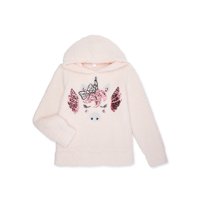 Miss Chievous Girls 4-16 Sequin Critter Plush Sherpa Pullover Hoodie