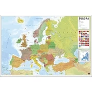 POLITICAL MAP OF EUROPE (EUROPA) - POSTER (PORTUGUESE LANGUAGE MAP) (36 x 24")