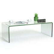 Costway Tempered Glass Coffee Table Accent Cocktail Side Table Living Room Furniture