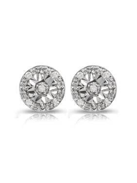 Sterling Silver .10ct Diamond Miracle-Set Round Stud Earrings