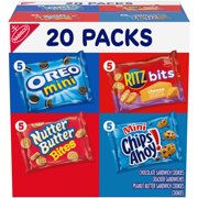 Nabisco Classic Mix Variety Pack, OREO, CHIPS AHOY!, Nutter Butter Bites, RITZ Bits, School Snacks, 20 Snack Packs