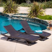 Hamlin Outdoor Brown Wicker Chaise Lounge Chairs (Set of 2)
