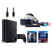 PlayStation VR Start Bundle 5 Items:VR Headset,Move Controller,PlayStation Camera Motion Sensor,PlayStation 4 Slim 500GB Console - Uncharted 4,VR Game Disc PSVR Battlezone