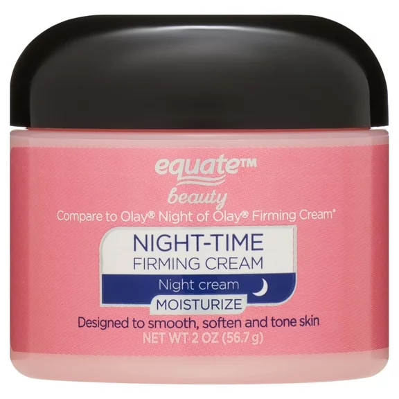 Equate Beauty Night Time Firming Moisturize Face Cream, Oil Free, 2 oz