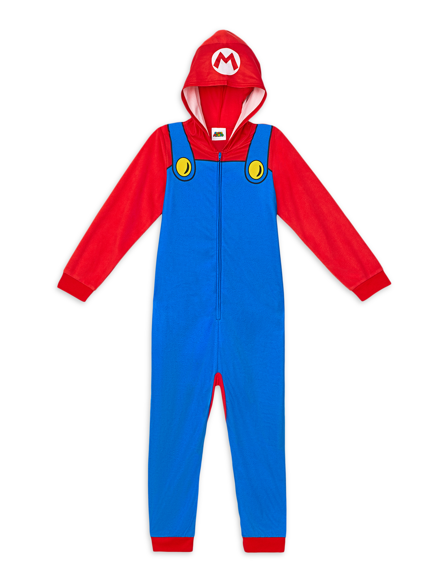 Super Mario Boys Hooded Character Union Suit Pajama, Sizes 4-10