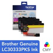 Brother Genuine LC30333PKS 3-Pack, Super High-yield INKvestment Tank Ink Cartridges; Includes 1 Cartridge each of Cyan, Magenta & Yellow, Page Yield Up to 1,500 Pages/Cartridge, LC3033
