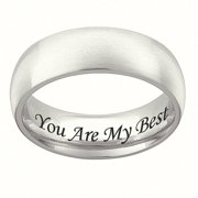 Personalized Stainless Steel Wedding Band, 7mm