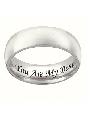Personalized Stainless Steel Wedding Band, 7mm