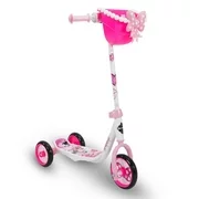 Huffy Disney Minnie Mouse Kids Toddler 3 Wheel Ride On Kick Scooter with Basket