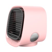Mini Desktop Air Conditioner Anionic Air Conditioner Fan Air Purification Humidification Mini Cooling Fan USB Multifunctional Cooler Pink M201