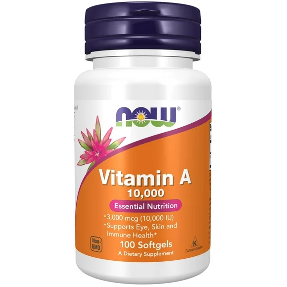 Now Supplements, Vitamin A 10,000 Iu, Eye Health*, Essential Nutrition, 100 Softgels