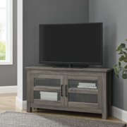 Woven Paths Modern Farmhouse Corner TV Stand for TVs up to 50", Multiple Finishes