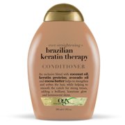OGX Ever Straightening + Brazilian Keratin Therapy Hair-Smoothing Conditioner with Coconut Oil, Cocoa Butter & Avocado Oil, Paraben-Free, Sulfate-Free Surfactants, 13 fl.oz