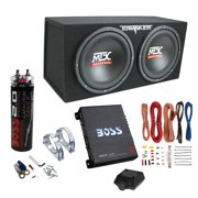 MTX TNE212D 12" 1200W Dual Loaded Subwoofer Box + 1100W Amplifier + Capacitor