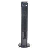 Comfort Zone 30 in. 3-Speed Oscillating Black Tower Fan with Remote Control