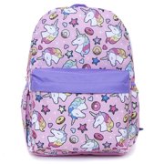 Unicorn Backpack Girls Large School Backpack Pink All Over Prints Star Donuts